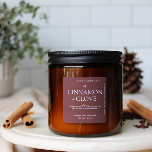 Cinnamon + Clove | Autumn Amber 13 oz Candle