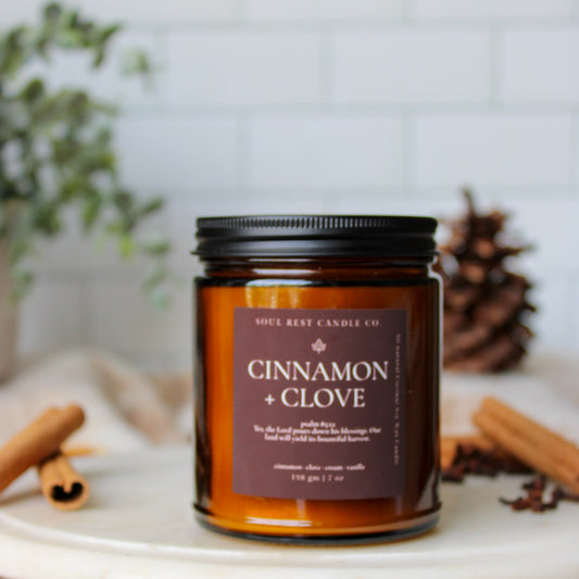 Cinnamon + Clove | Autumn Amber 7 oz Candle