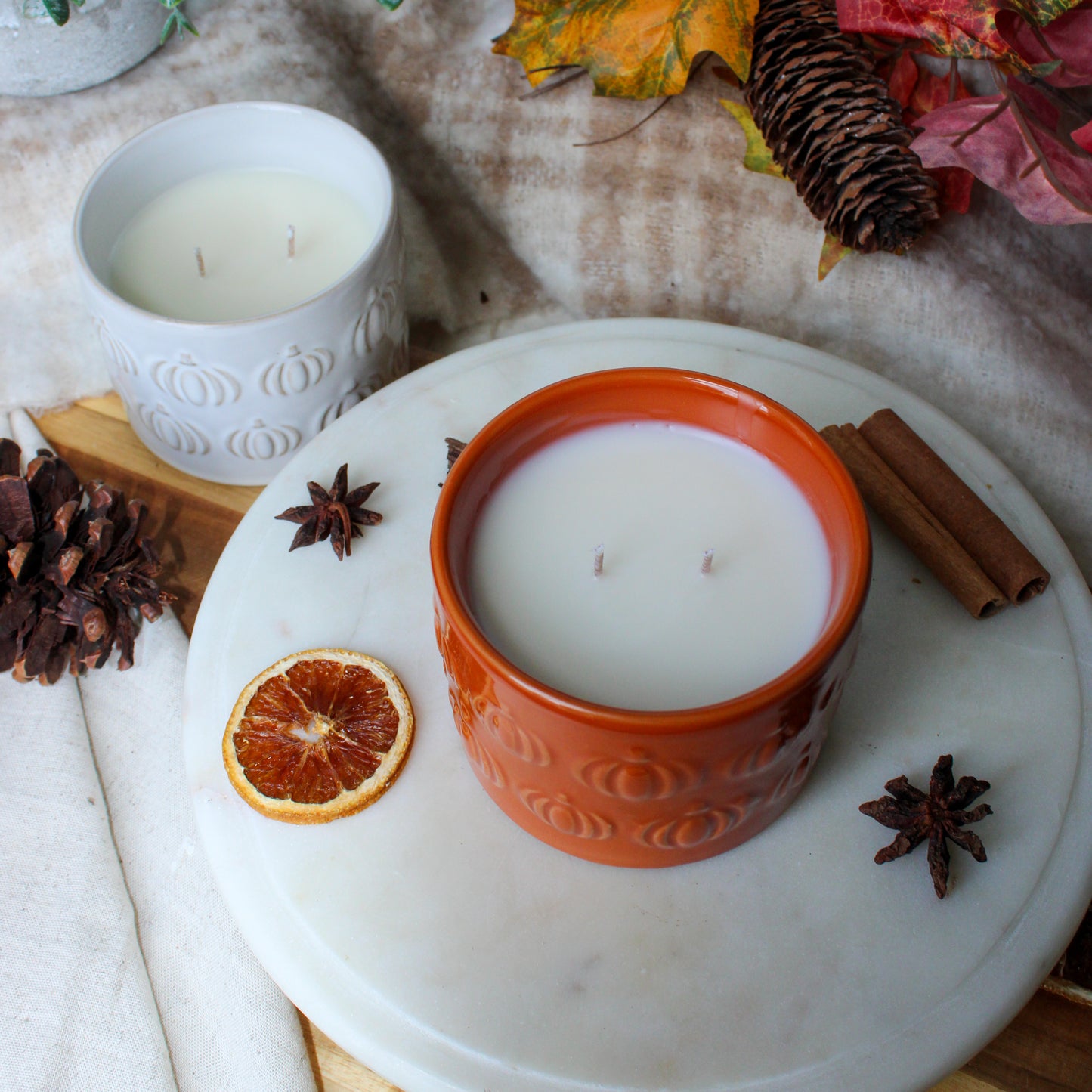 EMBOSSED PUMPKIN MINI BOWL CANDLE