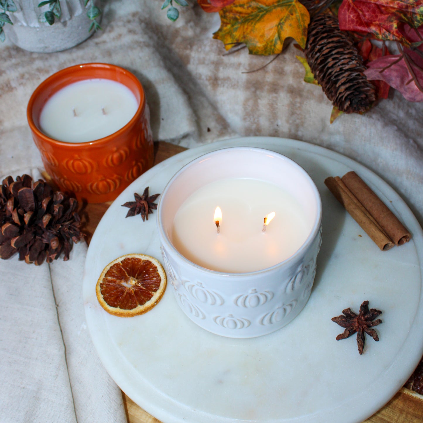 EMBOSSED PUMPKIN MINI BOWL CANDLE