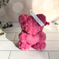 rose bear with heart candle