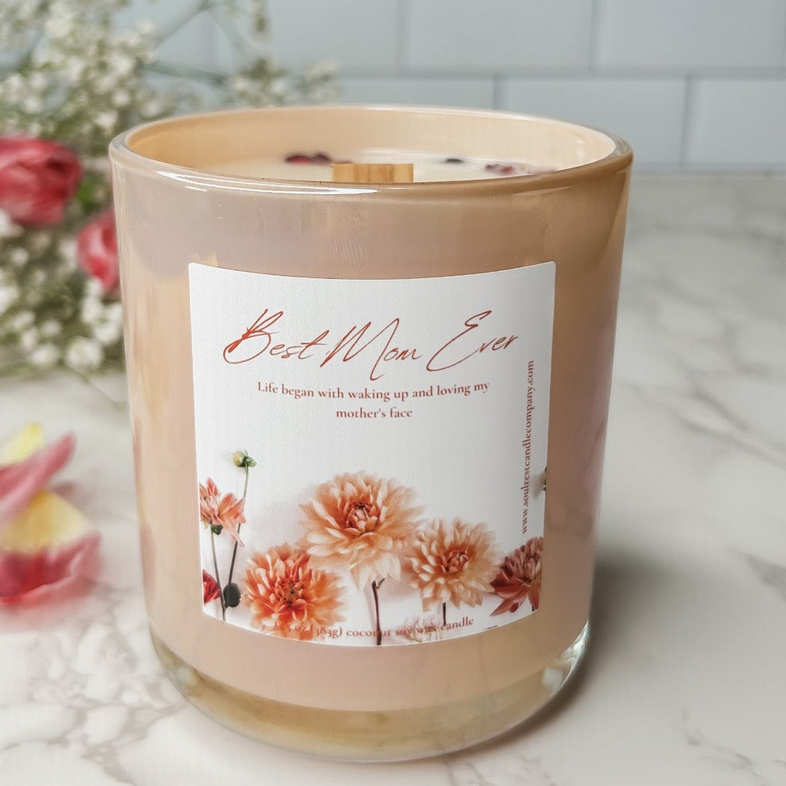 Best Mom Ever  13.5 oz wood wick candle