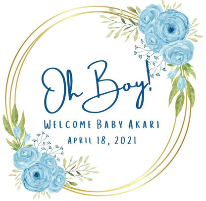 Blue Oh Baby! Shower Candle Favors