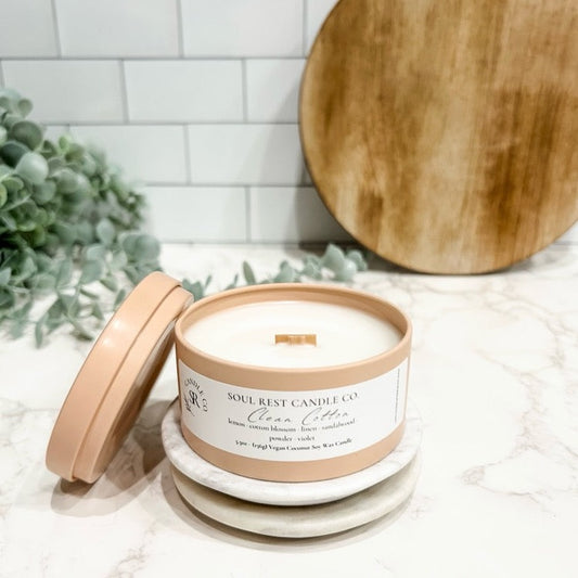 Clean Cotton-5.5oz Coconut Soy Candle Tins