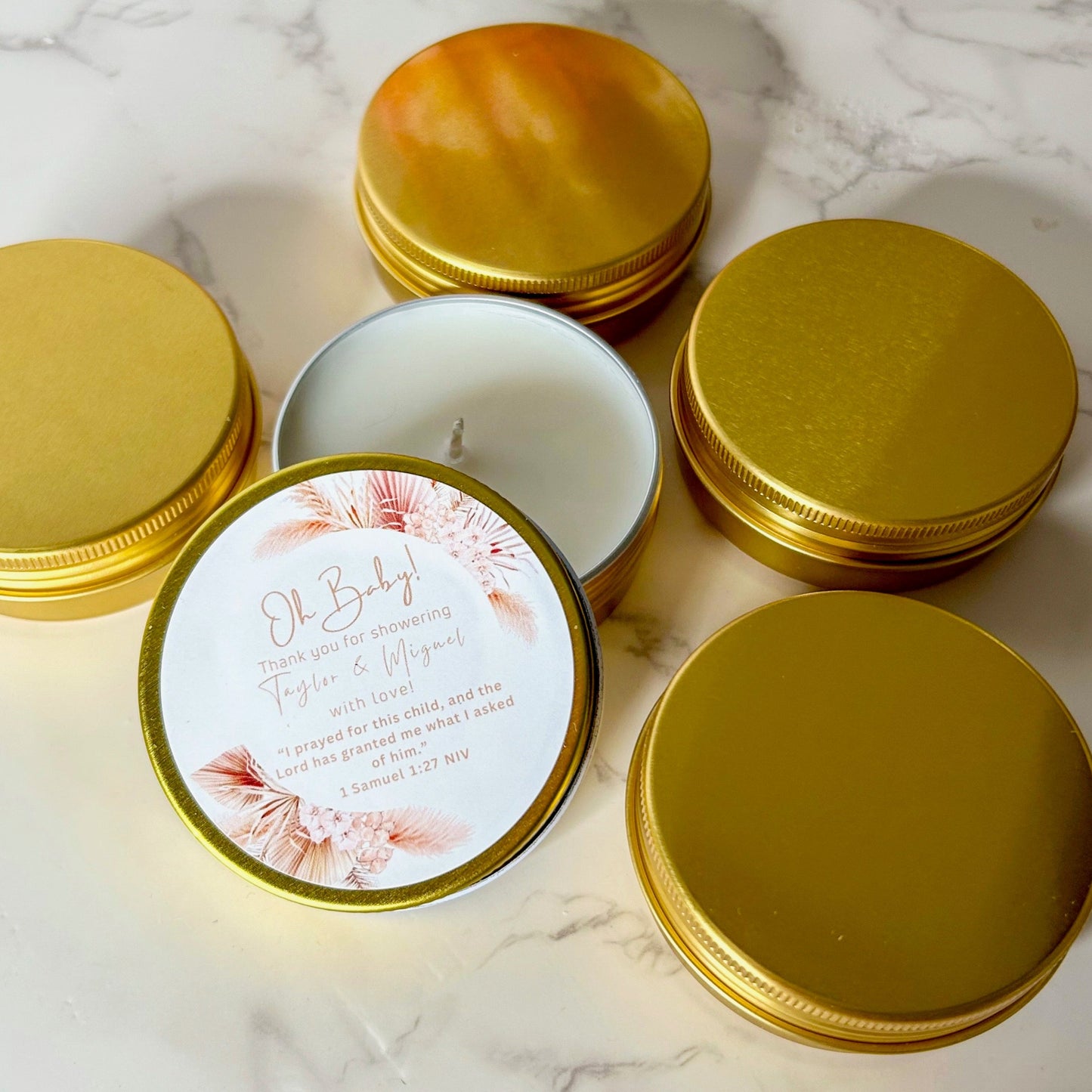 Candle Favors Tins
