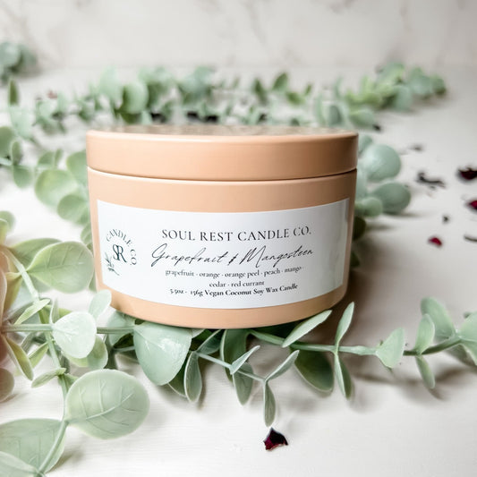 Grapefruit & Mangosteen-5.5oz Coconut Soy Candle Tins