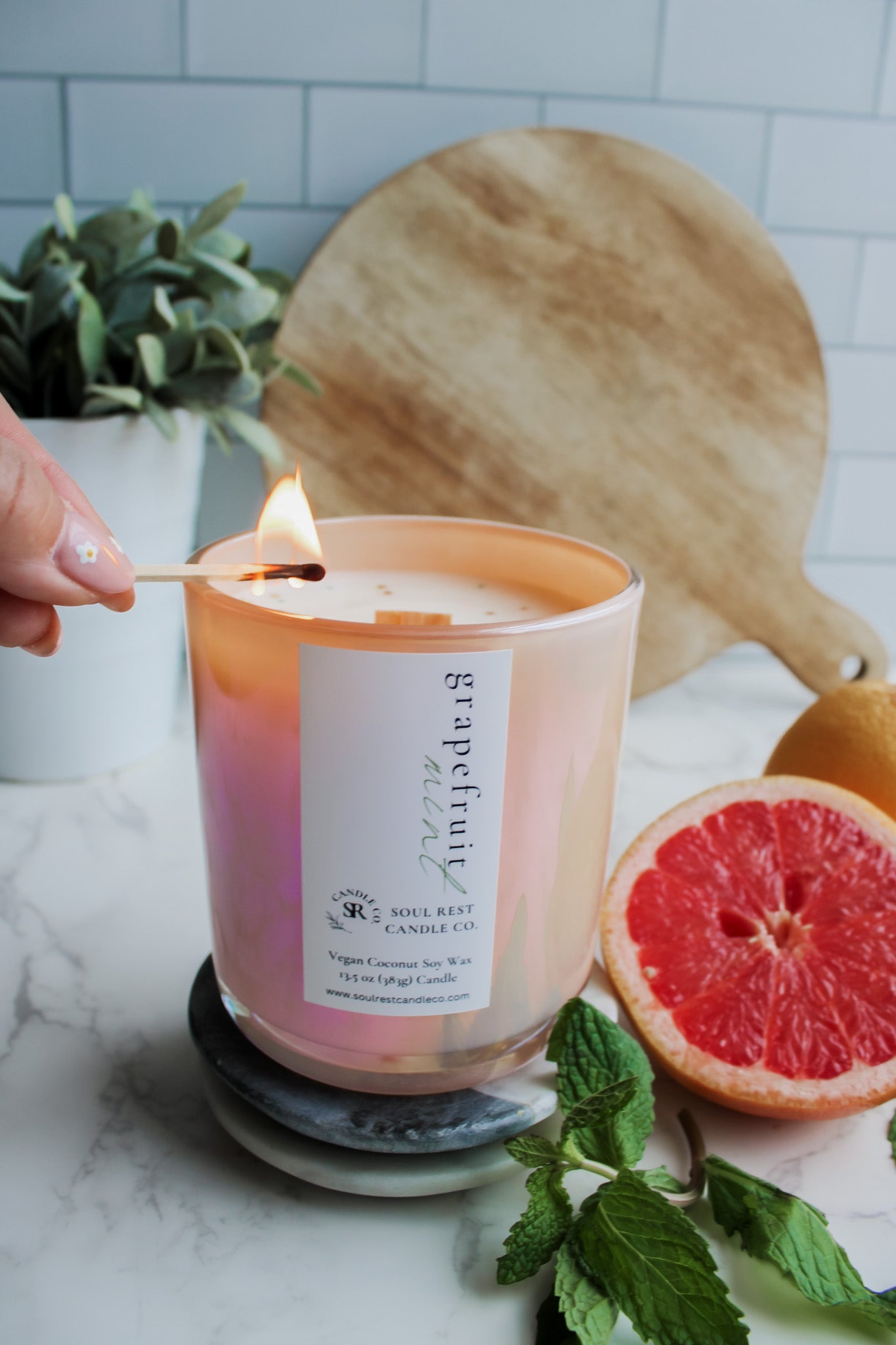 grapefruit mint 14oz candle