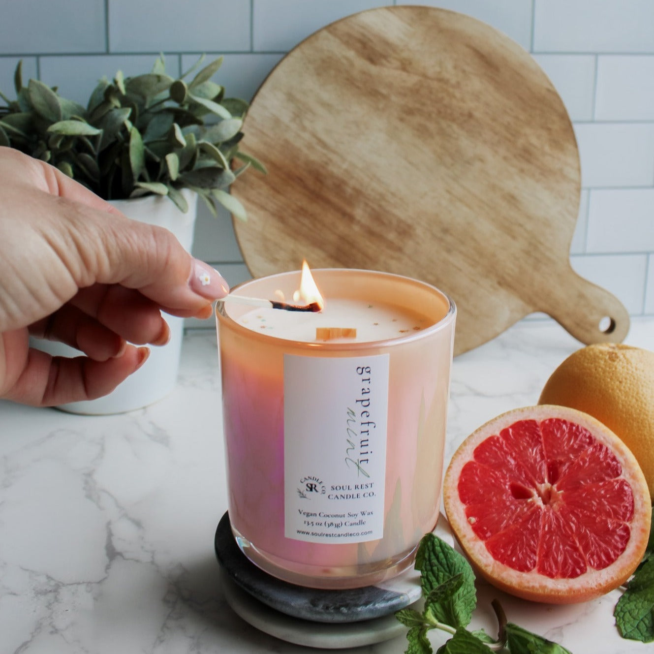 grapefruit mint 14oz candle