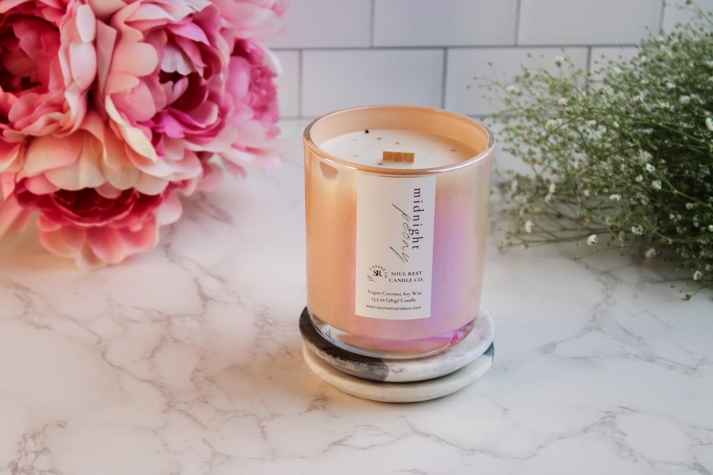 midnight peony 14oz candle