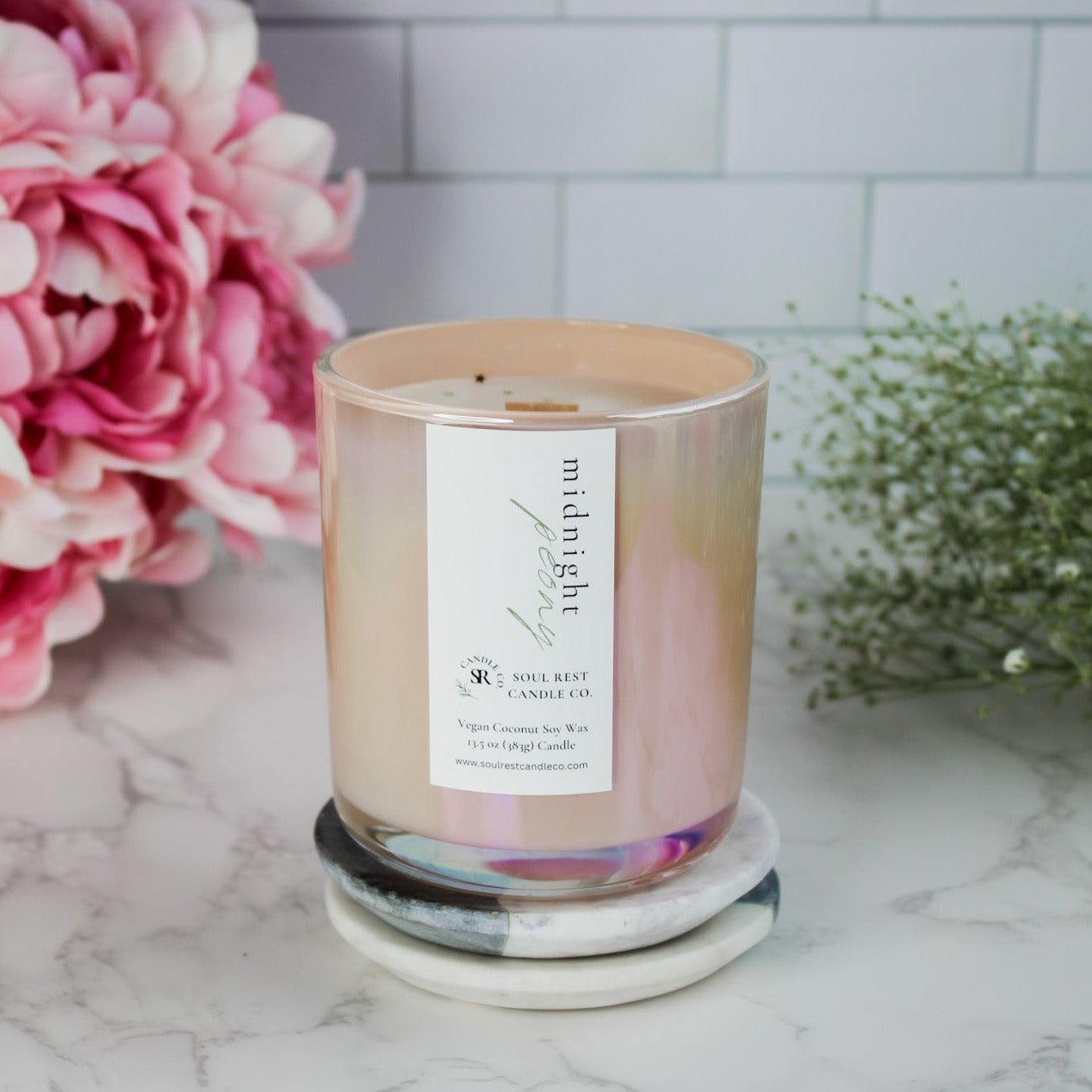 midnight peony 14oz candle