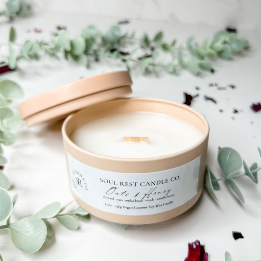 Oats & Honey-5.5oz Coconut Soy Candle Tins