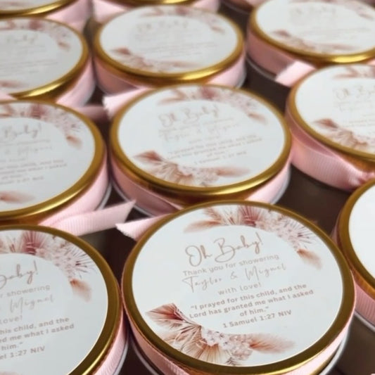 Boho Pink Oh Baby! Shower Candle Favors