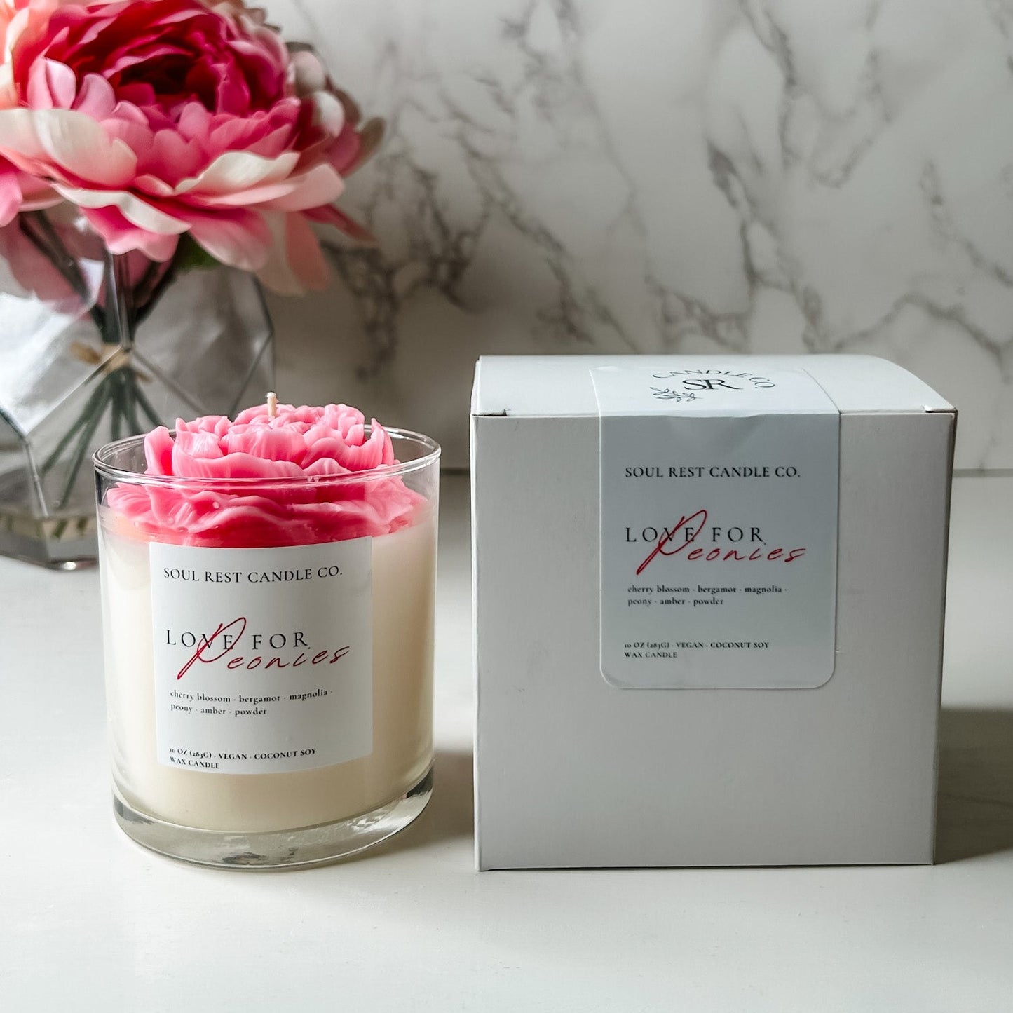 love for peonies 10oz candle