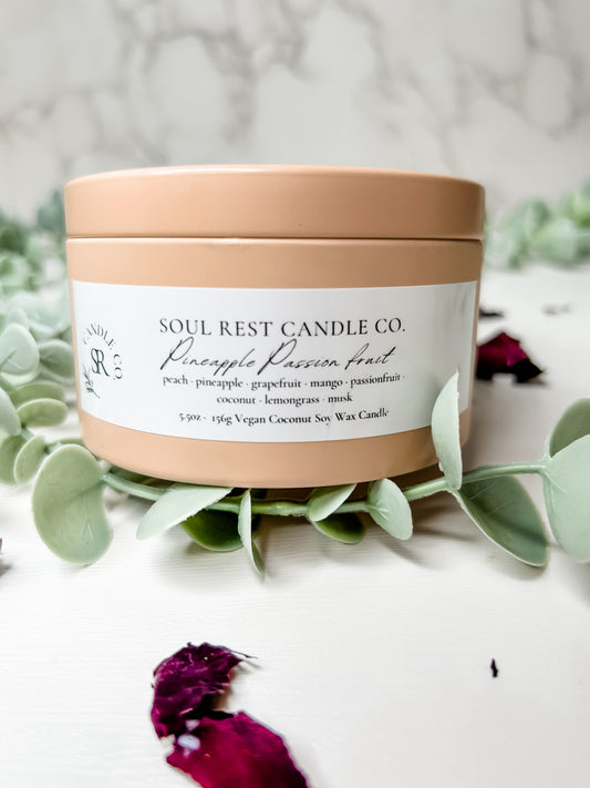 Pineapple Passionfruit-5.5oz Coconut Soy Candle Tins