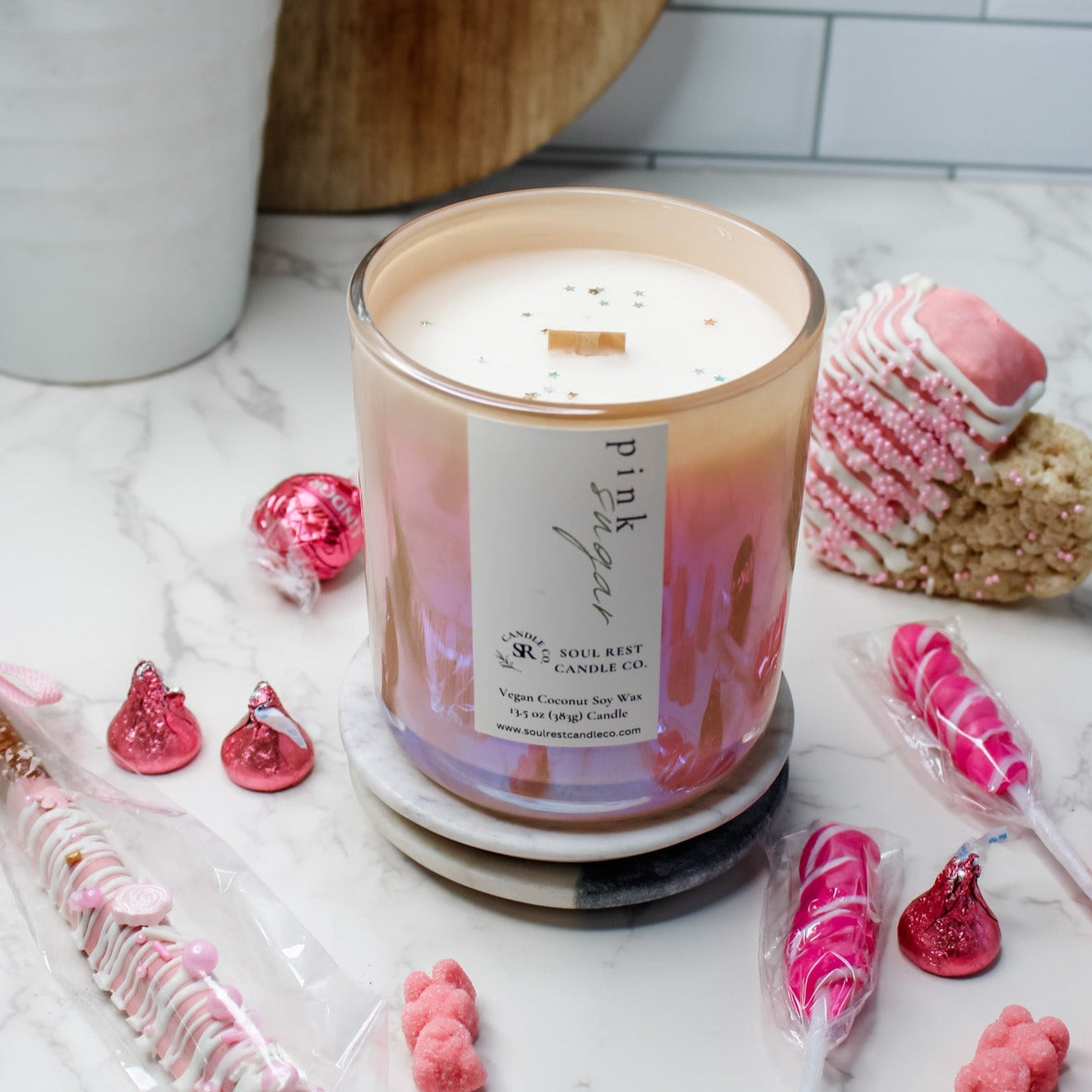 pink sugar 14oz candle