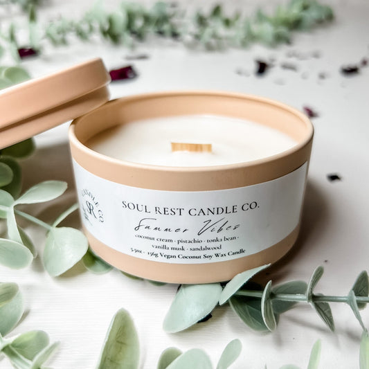 Summer Vibes-5.5oz Coconut Soy Candle Tins